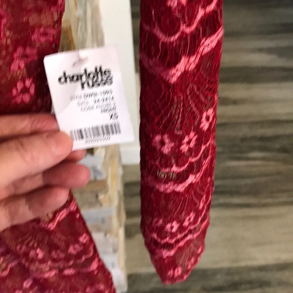 ❤️CHARLOTTE RUSSE DARK RED LACEY DRESS SZ XS EXCELLENT CONDITION! NEW WITH TAGS - Picture 6 of 8